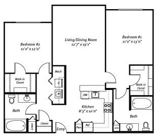 Salix Juanita Village_Kirkland WA_Floor Plan_Three Bedroom Two Bathroom Salix Juanita Village_Kirkland WA_Floor Plan_Three Bedroom Two Bathroom
